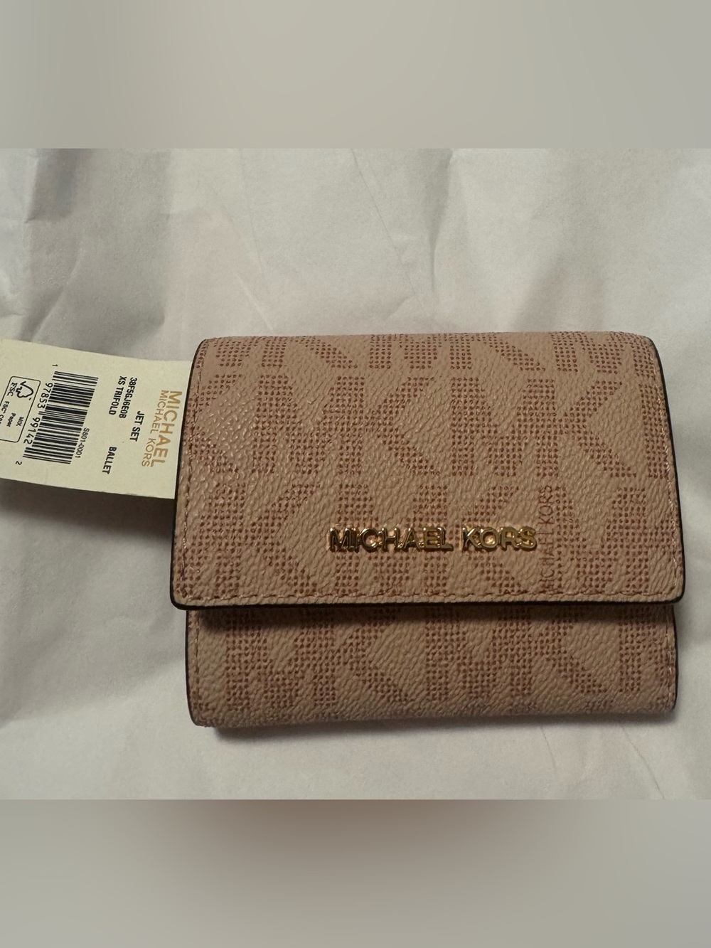 MICHAEL KORS Jet Set XS Trifold Soft Pink Ballet S801-0001 - NWT